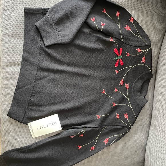 St John pullover sweater dragonfly top. New with tags - Picture 2 of 6